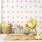 Boho Heart Wall Decals Nursery Peel and Stick Wall Stickers Pink Hearts Floral Baby Girl Bedroom Playroom Wall Decor