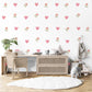 Boho Heart Wall Decals Nursery Peel and Stick Wall Stickers Pink Hearts Floral Baby Girl Bedroom Playroom Wall Decor