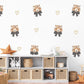 Bear Bow Wall Stickers, Teddy Bear Nursery Decor, Heart Wall Decals, Peel and Stick Neutral Baby Room Wall Art