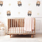 Bear Bow Wall Stickers, Teddy Bear Nursery Decor, Heart Wall Decals, Peel and Stick Neutral Baby Room Wall Art