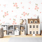 Blush Flower Wall Stickers, Coral Floral Nursery Decor, Polka Dot Wall Decals, Peel and Stick Girl Room Wall Art