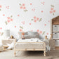 Blush Flower Wall Stickers, Coral Floral Nursery Decor, Polka Dot Wall Decals, Peel and Stick Girl Room Wall Art