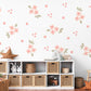 Blush Flower Wall Stickers, Coral Floral Nursery Decor, Polka Dot Wall Decals, Peel and Stick Girl Room Wall Art