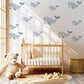 Whale Wall Stickers, Ocean Nursery Decor, Blue Whale Wall Decals, Peel and Stick Boy Nursery Wall Art