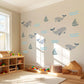 Sailboat Wall Stickers, Nautical Nursery Decor, Whale and Wave Wall Decals, Peel and Stick Boy Nursery Wall Art