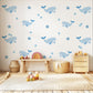 Starry Whale Wall Stickers, Blue Night Sky Nursery Decor, Star Wall Decals, Peel and Stick Boy Nursery Wall Art