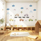 Vintage Car Wall Stickers, Retro Car Nursery Decor, Rainbow and Tree Wall Decals, Peel and Stick Boy Nursery Wall Art