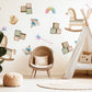Vintage Toy Wall Stickers, ABC Blocks Nursery Decor, Toy Box Wall Decals, Peel and Stick Nursery Wall Art