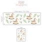 Boho Rocking Horse Wall Stickers, Sage Leaf Nursery Decor, Feather Wall Decals, Peel and Stick Nursery Wall Art