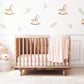 Boho Rocking Horse Wall Stickers, Sage Leaf Nursery Decor, Feather Wall Decals, Peel and Stick Nursery Wall Art