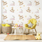 Rocking Horse Wall Stickers, Moon and Stars Nursery Decor, Pink Cloud Wall Decals, Peel and Stick Nursery Wall Art