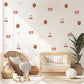 Strawberry Cherry Wall Decals Nursery Peel and Stick Fruit Wall Stickers Pink Bow Baby Girl Bedroom Boho Wall Decor