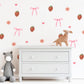 Strawberry Bow Wall Decals Nursery Peel and Stick Wall Stickers Pink Floral Baby Girl Bedroom Boho Wall Decor Removable