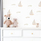 Boat Wall Stickers, Neutral Nursery Decor, Sailboat Nursery Wall Decals, Nautical Kids Room Decor, Peel and Stick Boho Wall Art