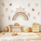 Rainbow Wall Stickers, Boho Bunny Nursery Decor, Sun Carrot Kids Room Wall Decals, Neutral Baby Room Decor, Peel and Stick Wall Art