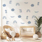 Dinosaur Wall Stickers, Blue Boy Nursery Decor, Dino Rainbow Kids Room Wall Decals, Neutral Baby Room Decor, Peel and Stick Wall Art