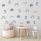 Dinosaur Wall Stickers, Blue Boy Nursery Decor, Dino Rainbow Kids Room Wall Decals, Neutral Baby Room Decor, Peel and Stick Wall Art