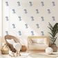 Dinosaur Wall Stickers, T Rex Boy Nursery Decor, Blue Dino Kids Room Wall Decals, Neutral Baby Room Decor, Peel and Stick Wall Art Set