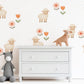 Sheep Wall Stickers, Neutral Floral Nursery Decor, Lamb Daisy Kids Room Wall Decals, Farm Baby Room Decor, Peel and Stick Wall Art