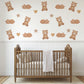 Teddy Bear Wall Stickers, Neutral Nursery Decor, Sleepy Bear Star Kids Room Wall Decals, Baby Room Decor, Peel and Stick Wall Art