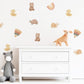 Animal Wall Stickers, Woodland Nursery Decor, Bear Duck Turtle Kids Room Wall Decals, Neutral Baby Room Decor, Peel and Stick Wall Art