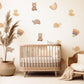 Animal Wall Stickers, Woodland Nursery Decor, Bear Duck Turtle Kids Room Wall Decals, Neutral Baby Room Decor, Peel and Stick Wall Art