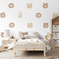 Animal Wall Stickers, Cute Animal Face Nursery Decor, Lion Bear Bunny Cat Kids Room Wall Decals, Neutral Baby Room Decor, Peel and Stick