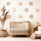 Animal Wall Stickers, Cute Animal Face Nursery Decor, Lion Bear Bunny Cat Kids Room Wall Decals, Neutral Baby Room Decor, Peel and Stick