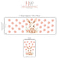 Pink Bunny Wall Stickers, Watercolor Floral Nursery Decor, Baby Girl Bedroom Wall Decals, Peel and Stick Bunny Flower Wall Art
