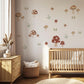 Toadstool Wall Stickers, Autumn Forest Nursery Decor, Neutral Kids Room Wall Decals, Peel and Stick Woodland Mushroom Art