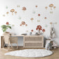 Toadstool Wall Stickers, Autumn Forest Nursery Decor, Neutral Kids Room Wall Decals, Peel and Stick Woodland Mushroom Art