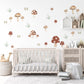 Toadstool Wall Stickers, Autumn Forest Nursery Decor, Neutral Kids Room Wall Decals, Peel and Stick Woodland Mushroom Art