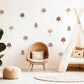 Mushroom Wallpaper Wall Stickers, Ditsy Toadstool Pattern Nursery Decor, Neutral Kids Room Decals, Peel and Stick Wall Art