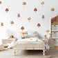 Mushroom Wallpaper Wall Stickers, Ditsy Toadstool Pattern Nursery Decor, Neutral Kids Room Decals, Peel and Stick Wall Art