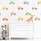 Car Wall Stickers, Vintage Car Nursery Decor, Baby Boy Bedroom Wall Decals, Peel and Stick Kids Room Wall Art