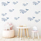 Whale Wall Stickers, Ocean Nursery Decor, Blue Whale Wall Decals, Peel and Stick Boy Nursery Wall Art