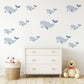 Whale Wall Stickers, Ocean Nursery Decor, Blue Whale Wall Decals, Peel and Stick Boy Nursery Wall Art