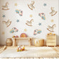 Rocking Horse Wall Stickers, Wooden Toy Nursery Decor, Star Wall Decals, Peel and Stick Nursery Wall Art