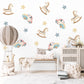 Rocking Horse Wall Stickers, Wooden Toy Nursery Decor, Star Wall Decals, Peel and Stick Nursery Wall Art