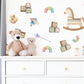 Vintage Toy Wall Stickers, ABC Blocks Nursery Decor, Toy Box Wall Decals, Peel and Stick Nursery Wall Art