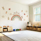 Rainbow Wall Stickers, Boho Bunny Nursery Decor, Sun Carrot Kids Room Wall Decals, Neutral Baby Room Decor, Peel and Stick Wall Art