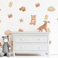 Teddy Bear & Toys Wall Stickers, Neutral Nursery Decor, Toy Car Building Blocks Kids Room Wall Decals, Baby Room Peel and Stick Wall Art