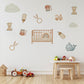 Baby Nursery Wall Stickers, Neutral Nursery Decor, Giraffe Whale Cloud Wall Decals, Kids Room Baby Boy Girl Peel and Stick Wall Art