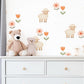 Sheep Wall Stickers, Neutral Floral Nursery Decor, Lamb Daisy Kids Room Wall Decals, Farm Baby Room Decor, Peel and Stick Wall Art