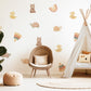 Animal Wall Stickers, Woodland Nursery Decor, Bear Duck Turtle Kids Room Wall Decals, Neutral Baby Room Decor, Peel and Stick Wall Art