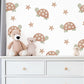 Turtle Wall Stickers, Boho Neutral Nursery Decor, Tortoise Star Kids Room Wall Decals, Animal Baby Room Decor, Peel and Stick Wall Art