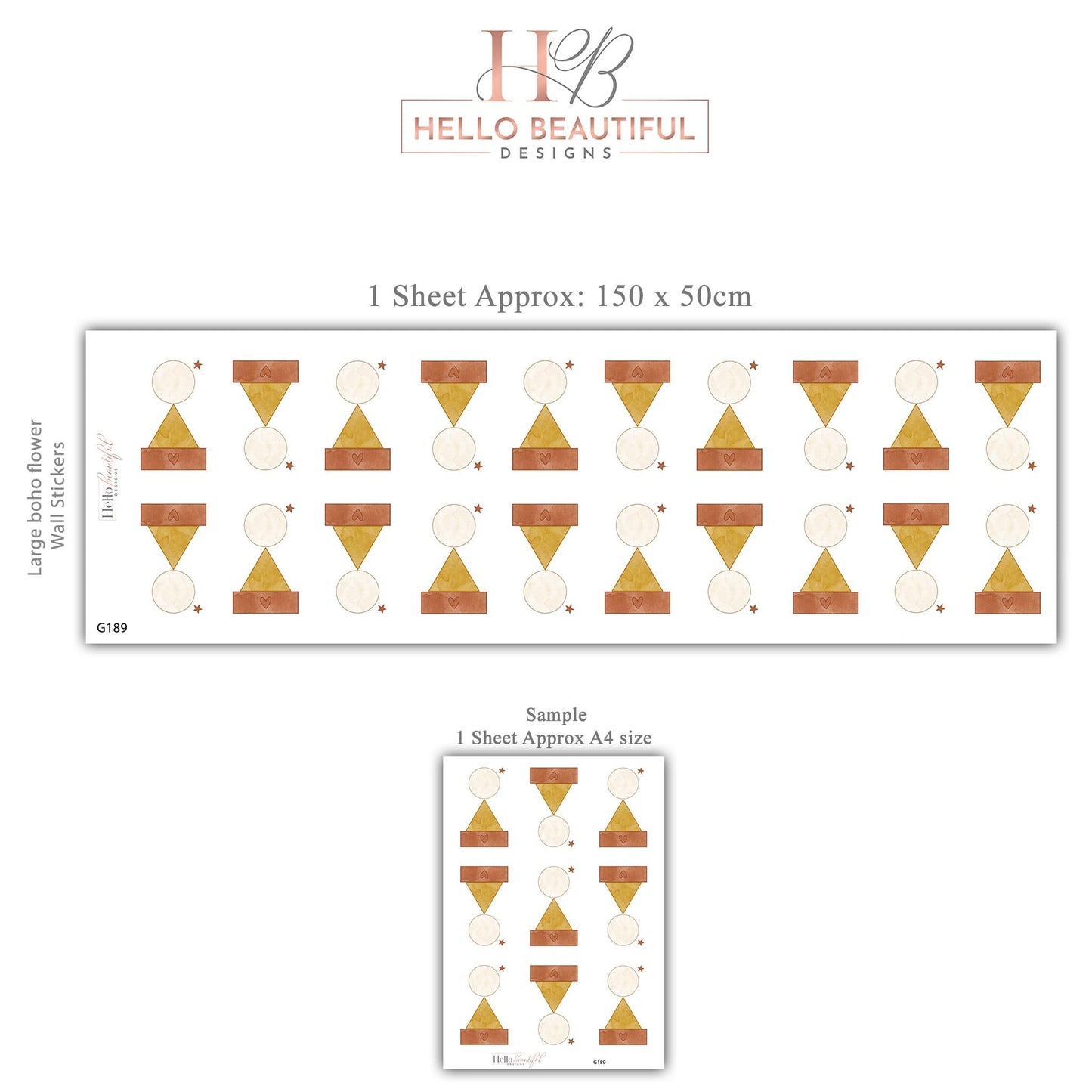 Boho Shapes Wall Stickers, Neutral Nursery Decor, Geometric Abstract Wall Decals, Terracotta Mustard Kids Room Peel and Stick Wall Art