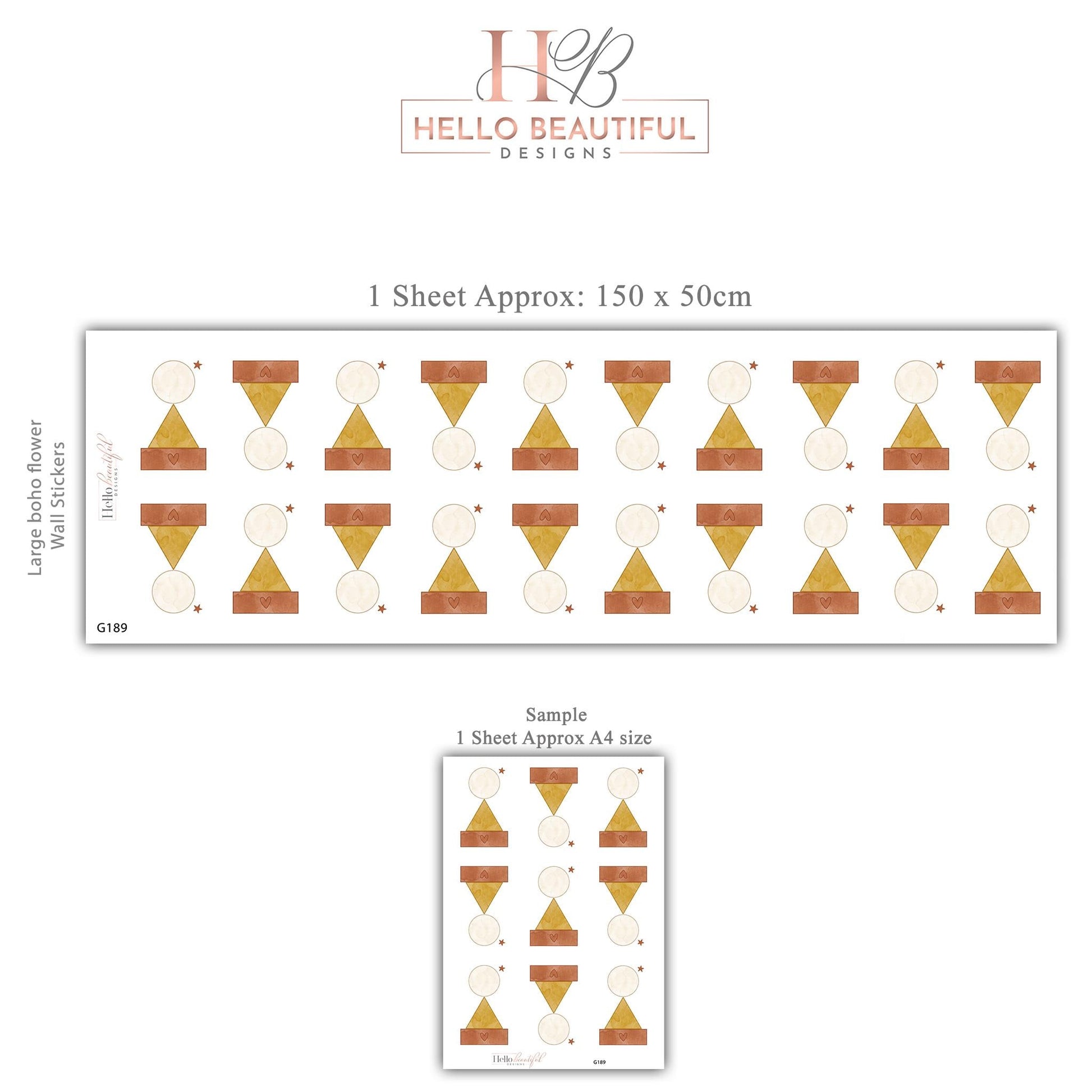 Boho Shapes Wall Stickers, Neutral Nursery Decor, Geometric Abstract Wall Decals, Terracotta Mustard Kids Room Peel and Stick Wall Art