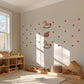 Polka Dot Wall Stickers, Boho Nursery Decor, Rust Red Rocking Horse Wall Decals, Neutral Kids Room Baby Nursery Peel and Stick Wall Art