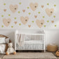 Heart Wall Stickers, Boho Nursery Decor, Sage Green Neutral Heart Wall Decals, Kids Room Baby Nursery Peel and Stick Wall Art